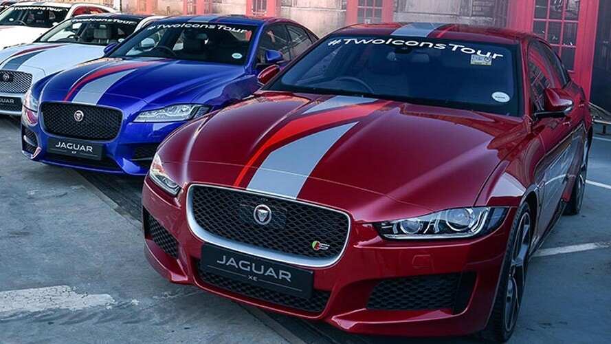 Jaguar XE standing in queue