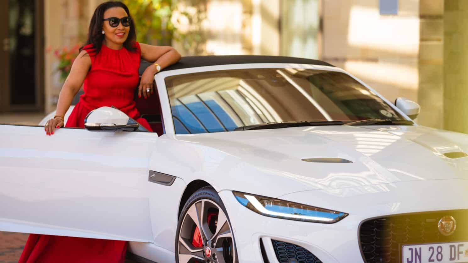 Minnie Dlamini white JAGUAR