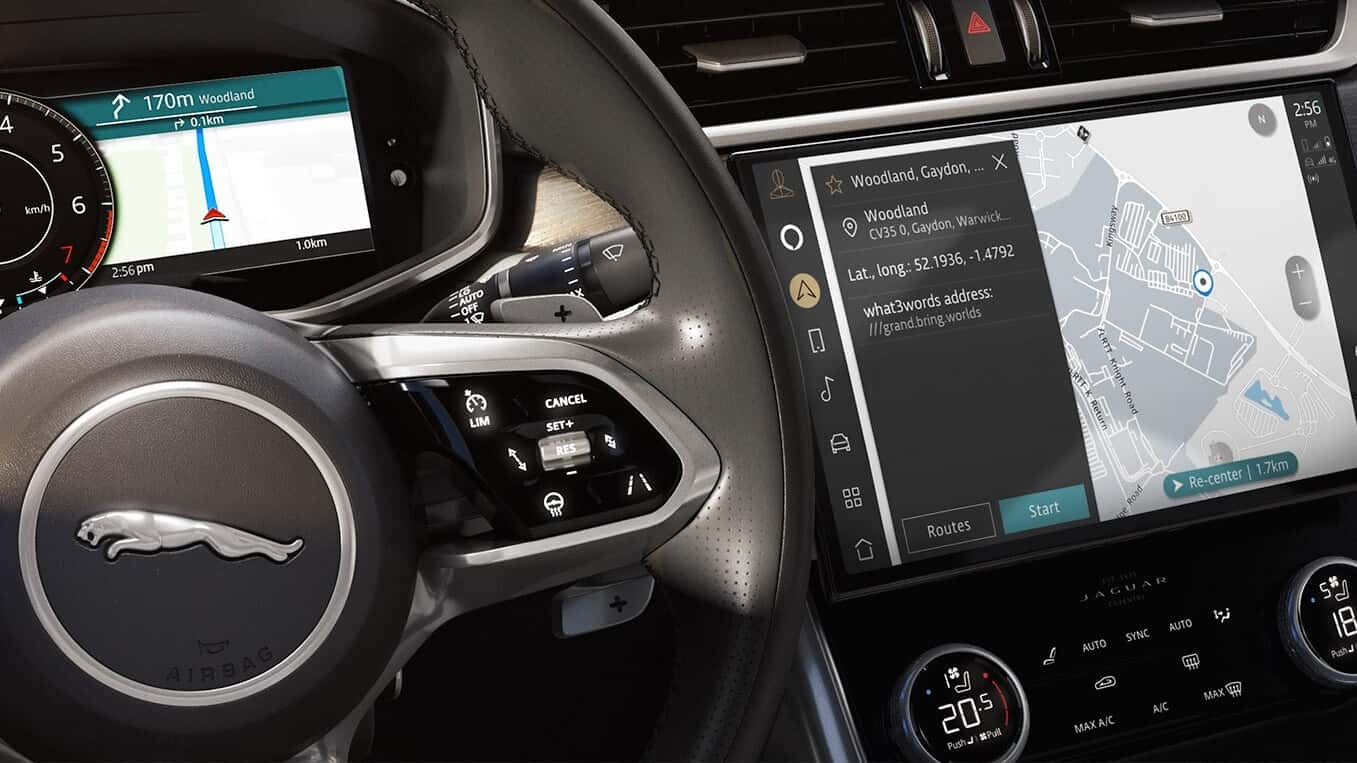 what3words JAGUAR dashboard